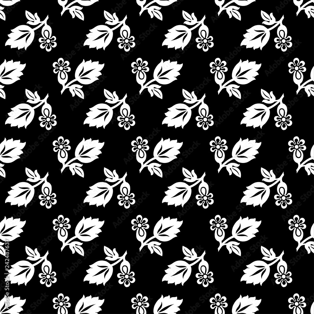 Wall mural abstract pattern black and whit doodle