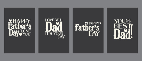 Vintage Father's day cards set, templates kit, universal elements for posters, flyers, web- sites, scrapbooking graphics
