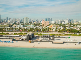 Aerial photo Dave Matthews Band stage setup Miami Beach