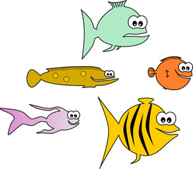 lustige Comic-Fische