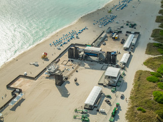 Dave Matthews Bank stage setup on Miami Beach December 2018