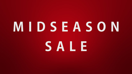 Midseason Sale Text on Red Background