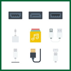 9 disk icon. Vector illustration disk set. sata and usb icons for disk works