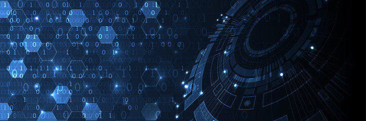 Abstract blue hexagon futuristic background for design works.