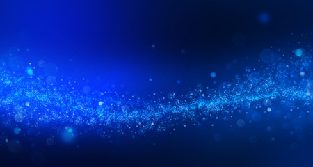 sparkling wave in blue space; 3d illustration