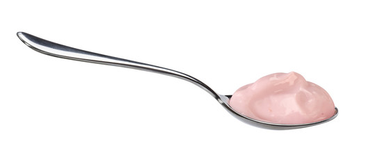 Fruchtoghurt auf Löffel