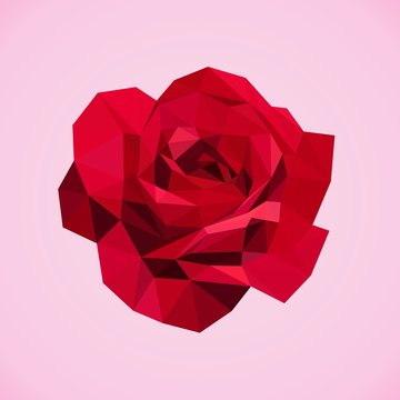 Vector Rose Low Poly Art