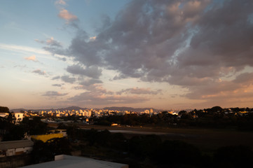 Center of belo horizonte with a beautiful sunset Belo Horizonte, Minas Gerais, Brazil - 22/07/2018