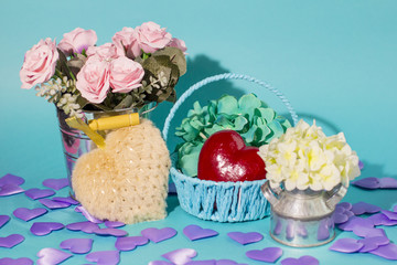 Valentine`s day and March 8 international women`s day. Gifts for loved ones. Bouquet of flowers.