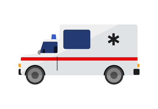 Ambulance car illustration. Auto, service, medicine. Transport concept. Vector illustration can be used for topics like social, service, hospital 