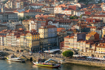 Obraz premium Ribeira is a district located on the banks of Douro river in the historic center of Porto and a world heritage site
