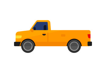 Fototapeta na wymiar Orange pick up illustration. Auto, lifestyle, travel. Transport concept. Vector illustration can be used for topics like road, travelling, city