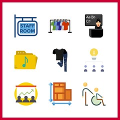 9 corporate icon. Vector illustration corporate set. plans and stand icons for corporate works