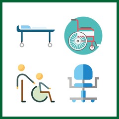Fototapeta na wymiar 4 handicap icon. Vector illustration handicap set. disabled and wheelchair icons for handicap works