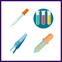 4 dropper icon. Vector illustration dropper set. drepper and pipette icons for dropper works