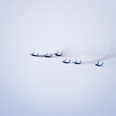 Air show in the sky above the Krasnodar airport flight school. A
