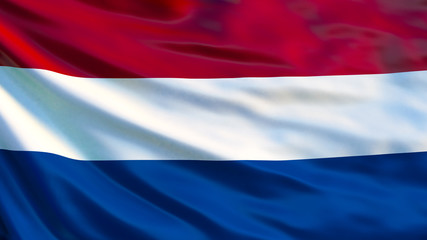 Netherlands flag. Waving flag of Netherlands 3d illustration