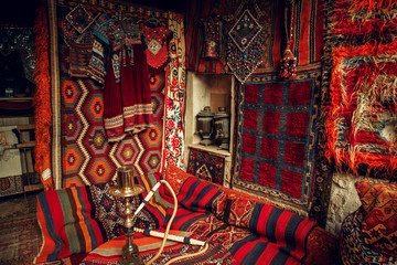 Old shop of handmade carpets in Cappadocia.