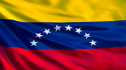 Venezuela flag. Waving flag of Venezuela 3d illustration