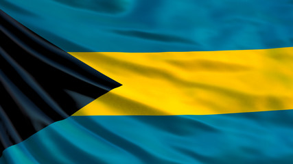 Bahamas flag. Waving flag of Bahamas 3d illustration
