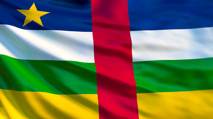 Central African Republic flag. 3d illustration