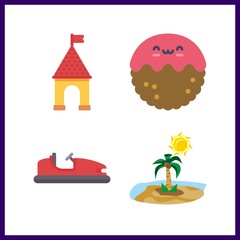 4 ground icon. Vector illustration ground set. playground and meatball icons for ground works