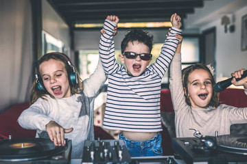 Young DJs make a party at home with vinyl records