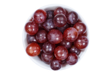 Trauben Frucht Weintrauben rot Früchte Obst von oben isoliert freigestellt Freisteller