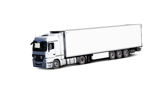 Freigestellter LKW mit Bodenschatten