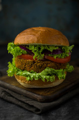 vegan burger with vegetables