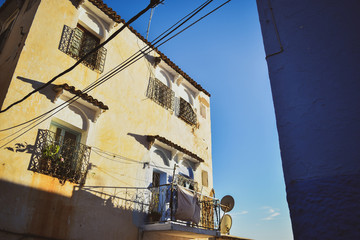 Low-angle views of Moroccan houses in Chefchaouen [2]