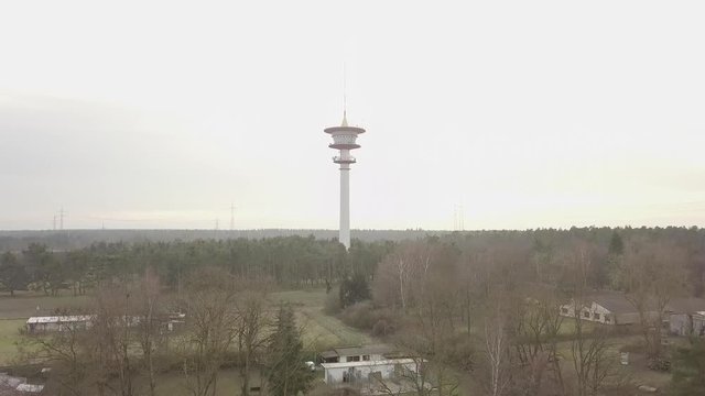 Panoramic aerial view of Wagh&auml;usel and Fernmeldeturm, Germany