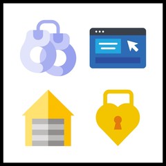 security icon. handcuffs and padlock vector icons in security set. Use this illustration for security works.