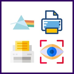 4 laser icon. Vector illustration laser set. refraction and eye scan icons for laser works