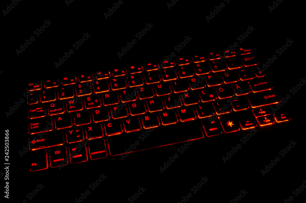 Wall mural backlite keyboard