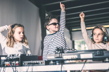 Young DJs make a party at home with vinyl records