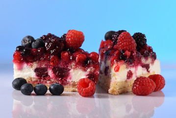 Berries cake with fresh berries