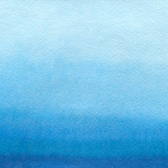 Hand painted blue watercolor background. Watercolor wash. 