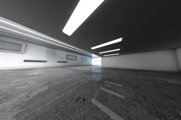 3D rendered Illustration of a industrial interior