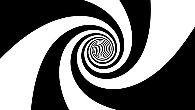 Optical black and white spiral tunnel loop