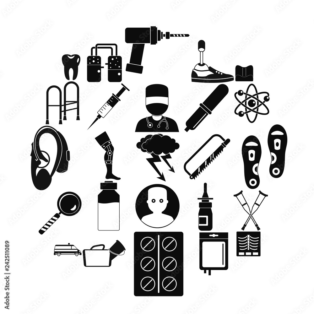 Aufkleber field ambulance icons set. simple set of 25 field ambulance vector icons for web isolated on white b