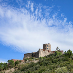 Fototapeta na wymiar Le fort Saint-Elme au sommet d'une colline à Collioure