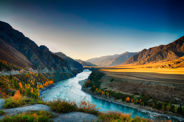 The river in the mountains of Altai