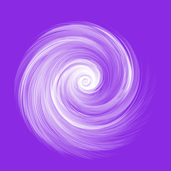 Abstract White Realistic Round Feather Vector Illustration on Purple Background - Color of The Year 2019 Concept