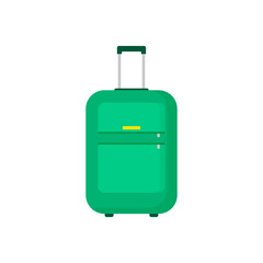 Green suitcase illustration. Package, travelling, road. Tourism concept. Vector illustration can be used for topics like baggage, luggage
