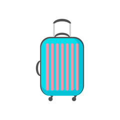 Modern suitcase illustration. Package, travelling, road. Tourism concept. Vector illustration can be used for topics like baggage, luggage
