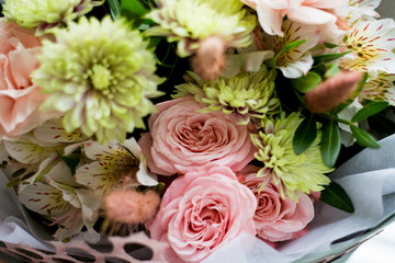 bouquet of white roses