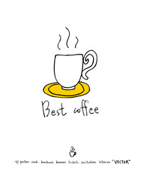 카페 포스터 / 손으로 그린 커피 그림