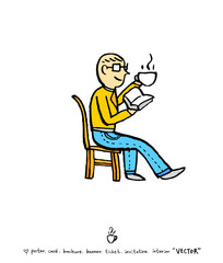 카페 포스터 / 손으로 그린 커피 그림