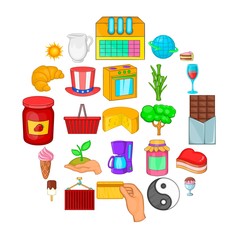 Sweet drink icons set. Cartoon set of 25 sweet drink vector icons for web isolated on white background